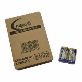 Maxell LR20 / D Alkaline batterier (24 stk.)
